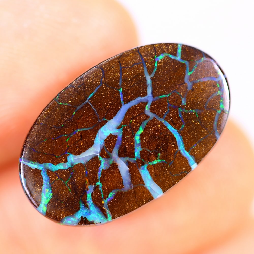 15Ct Koroit Matrix Boulder Opal Polished - Australian Opal - Oval Cabochon (1 of 6)