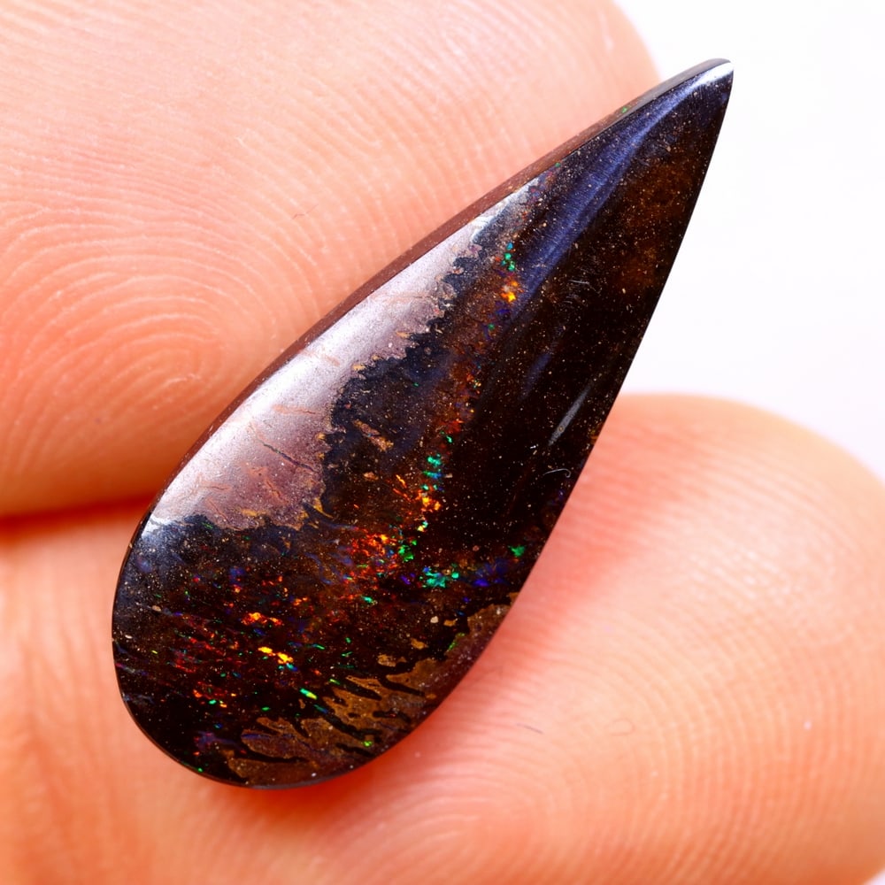5.45Ct Koroit Boulder Opal Polished - Australian Opal - Pear Cabochon: Ksmith Jewels Global Welcome to our auction house, today auction brought to you by Ksmith Jewels Global based in Penang, Malaysia specialize in all kinds of opal and color gemstone both in manufacturi