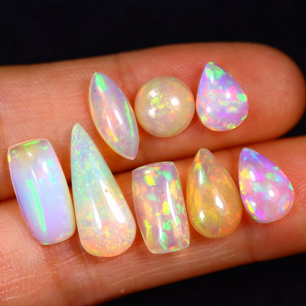 10.51Ct Group of 8 Welo Opal Polished - Ethiopian Opal: Ksmith Jewels Global Welcome to our auction house, today auction brought to you by Ksmith Jewels Global based in Penang, Malaysia specialize in all kinds of opal and color gemstone both in manufacturi