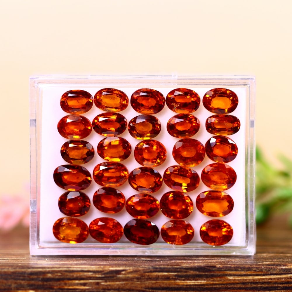 37.37Ct Spessartite Garnet Set - Polished Faceted: Ksmith Jewels Global Welcome to our auction house, today auction brought to you by Ksmith Jewels Global based in Penang, Malaysia specialize in all kinds of opal and color gemstone both in manufacturi