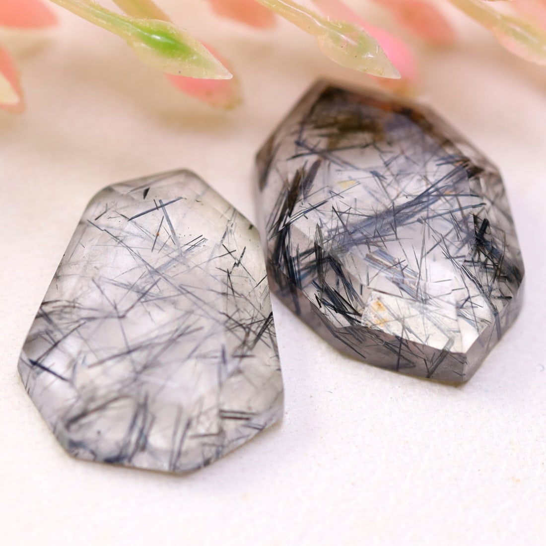7.27Ct Natural 2 Pieces Black Rutiled Quartz OT5706: Ksmith Jewels Global Welcome to our auction house, today auction brought to you by Ksmith Jewels Global based in Penang, Malaysia specialize in all kinds of opal and color gemstone both in manufacturi