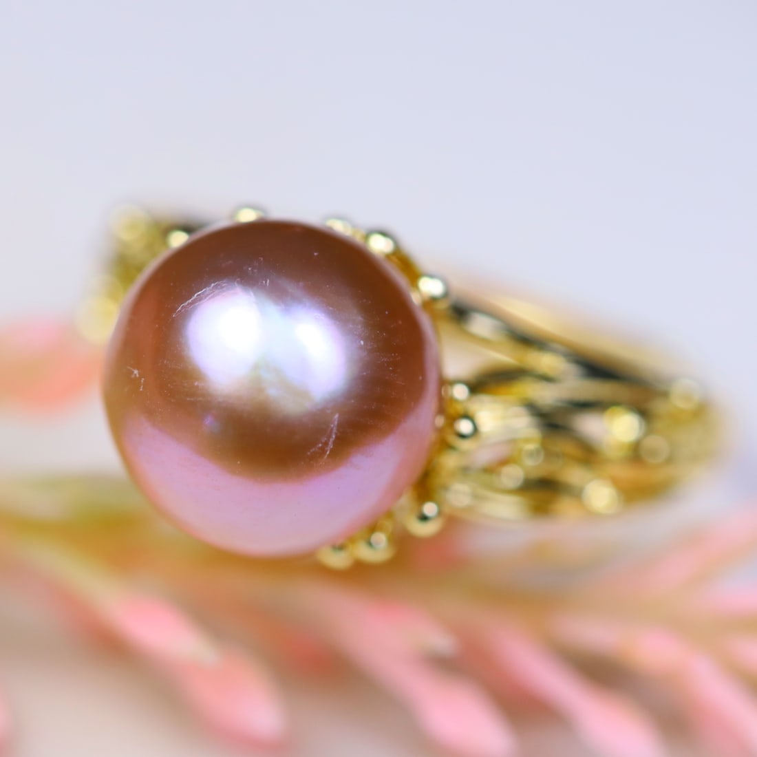 Total Weight of 16.35Ct Unheated Natural Freshwater Pearl Ring 925 Sterling Silver  (OT6652) (1 of 2)