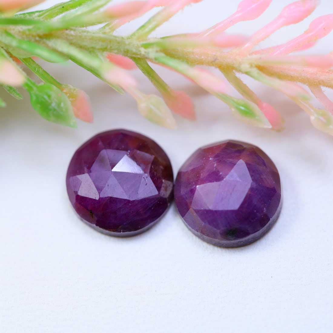 9.80Ct Group of Natural Purplish Red Ruby Slice Pair (OT6588): Ksmith Jewels Global Welcome to our auction house, today auction brought to you by Ksmith Jewels Global based in Penang, Malaysia specialize in all kinds of opal and color gemstone both in manufacturi
