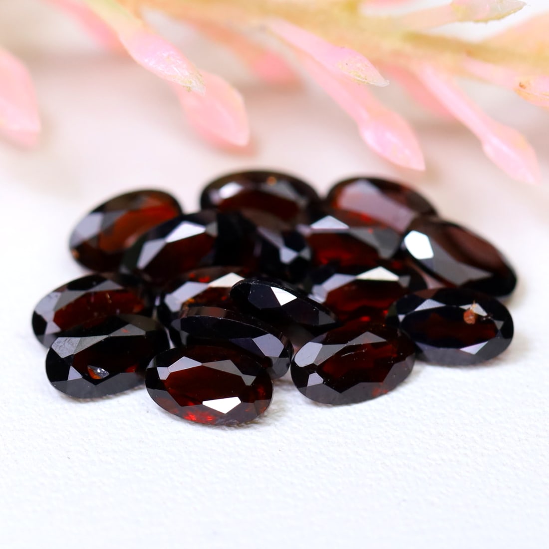 4.55Ct Natural Wholesale Unheated Red Garnet Lot - Ceylon Gemstone - Oval Faceted: Ksmith Jewels Global Welcome to our auction house, today auction brought to you by Ksmith Jewels Global based in Penang, Malaysia specialize in all kinds of opal and color gemstone both in manufacturi