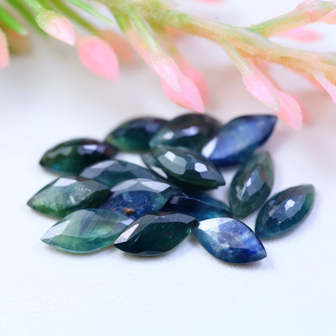 6.80Ct Natural Wholesale Blue Sapphire Lot - Madagascar Gemstone - Marquise Faceted OT6660 (1 of 2)