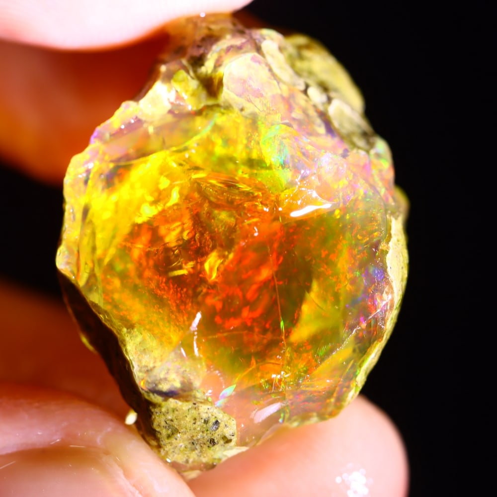 28Ct Crystal Opal Specimen - Ethiopian Opal - Crystal Raw Rough (1 of 6)