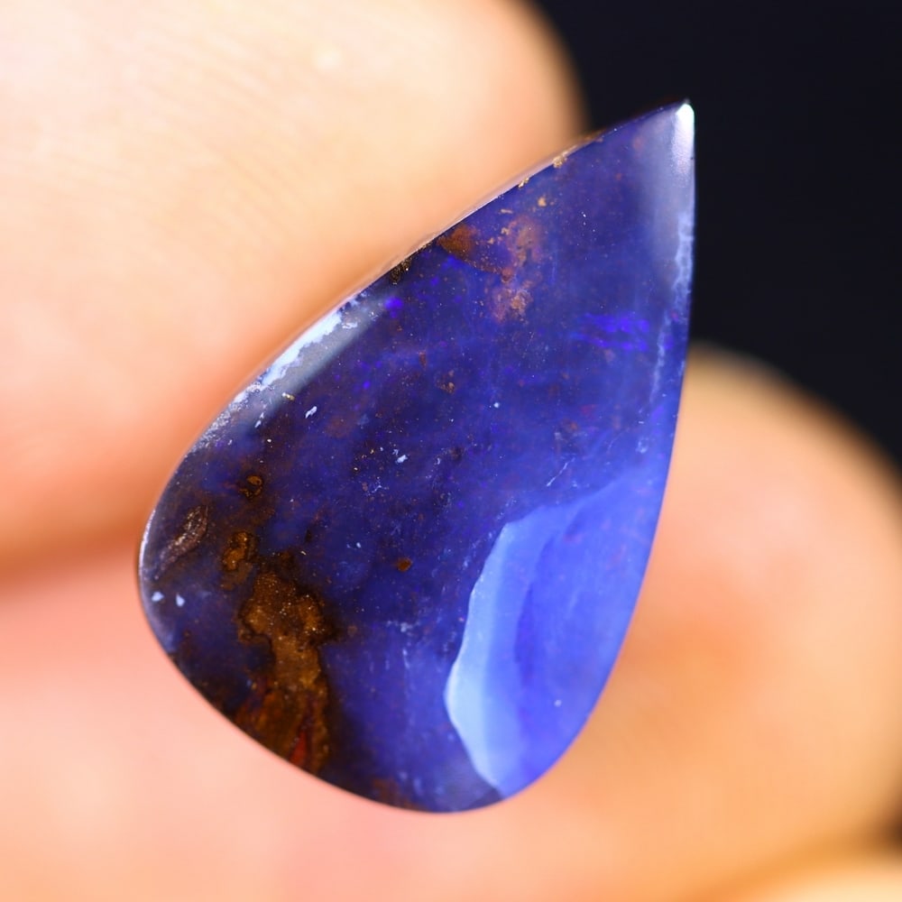 8.37Ct Koroit Boulder Opal Polished - Australian Opal - Pear Cabochon: Ksmith Jewels Global Welcome to our auction house, today auction brought to you by Ksmith Jewels Global based in Penang, Malaysia specialize in all kinds of opal and color gemstone both in manufacturi