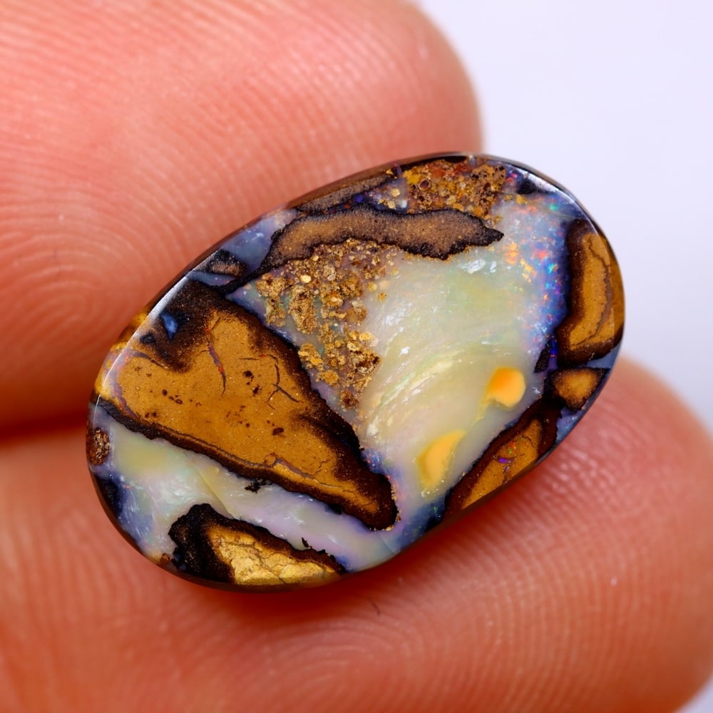 5.48Ct Koroit Boulder Opal Polished - Australian Opal - Oval Cabochon: Ksmith Jewels Global Welcome to our auction house, today auction brought to you by Ksmith Jewels Global based in Penang, Malaysia specialize in all kinds of opal and color gemstone both in manufacturi