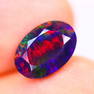 1.37Ct Welo Black Opal Polished - Ethiopian Opal - Oval Faceted