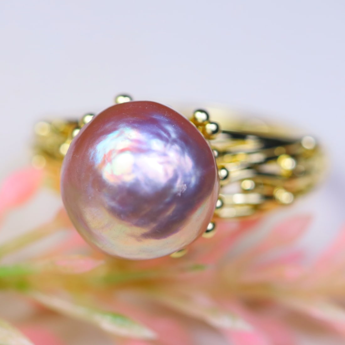 Total Weight of 18.13Ct Unheated Natural Freshwater Pearl Ring 925 Sterling Silver  (OT6651) (1 of 2)