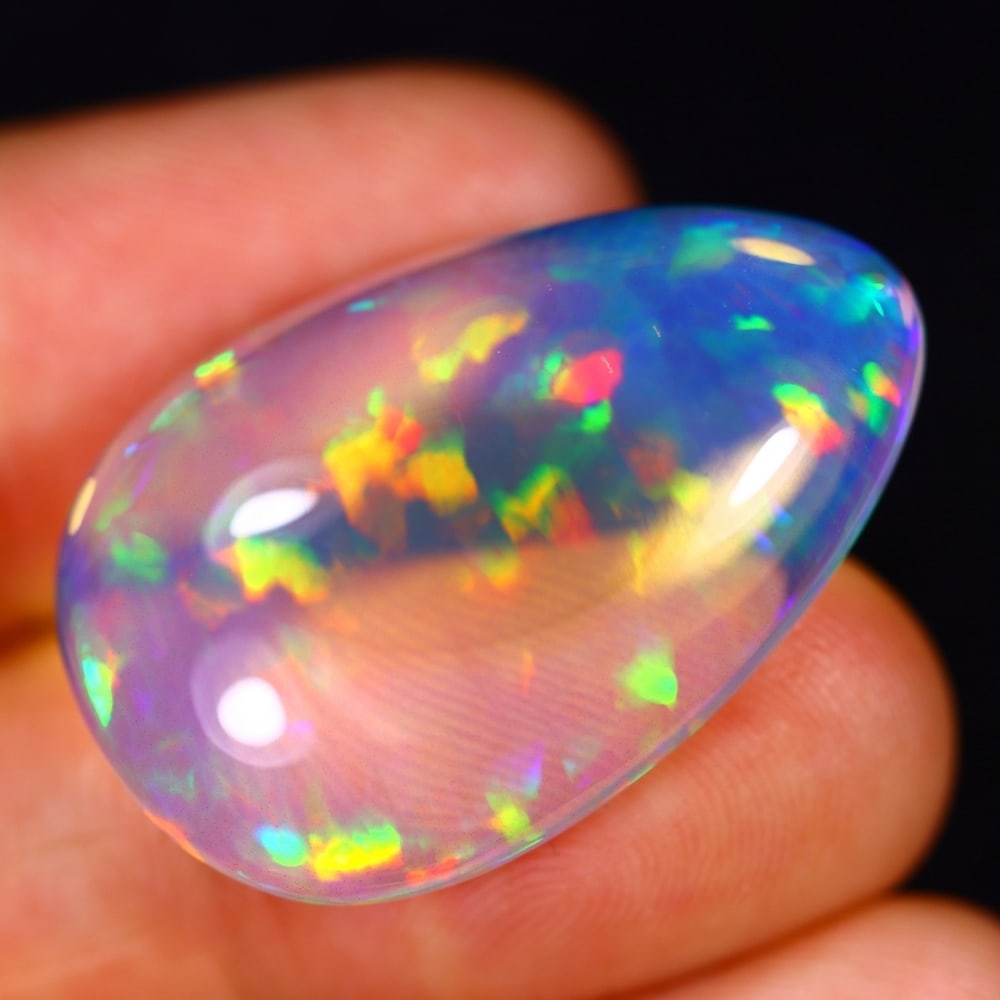 24.15Ct Welo Opal Polished - Ethiopian Opal - Pear Cabochon: Ksmith Jewels Global Welcome to our auction house, today auction brought to you by Ksmith Jewels Global based in Penang, Malaysia specialize in all kinds of opal and color gemstone both in manufacturi
