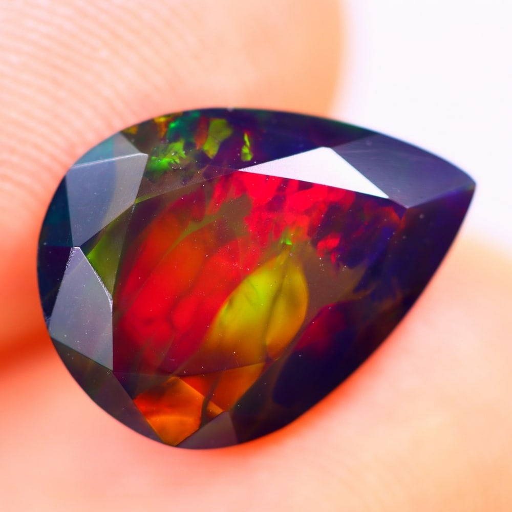 2.28Ct Welo Black Opal Polished - Ethiopian Opal - Pear Faceted: Ksmith Jewels Global Welcome to our auction house, today auction brought to you by Ksmith Jewels Global based in Penang, Malaysia specialize in all kinds of opal and color gemstone both in manufacturi