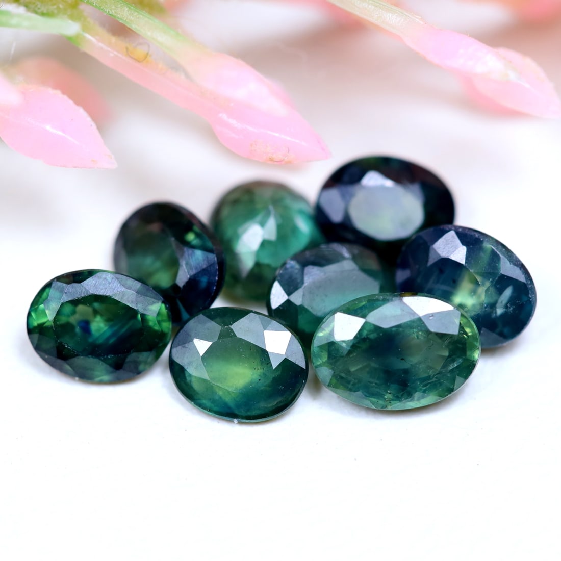 3.68Ct Natural Wholesale Greenish Blue Sapphire Lot - Madagascar Gemstone - Oval Faceted OT6883 (1 of 2)