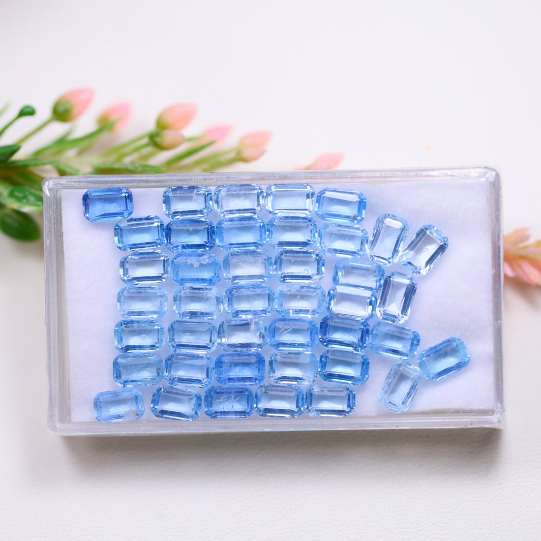 WHOLESALE! 41CTS 41 Pcs Natural Aquamarine Blue Octagon Cut 6mm x 4mm Untreated Loose Gemstones Lot: Ksmith Jewels Global Welcome to our auction house, today auction brought to you by Ksmith Jewels Global based in Penang, Malaysia specialize in all kinds of opal and color gemstone both in manufacturi