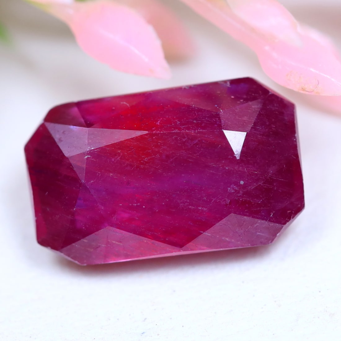 4.14 CTS Natural Heated Pink Ruby Madagascar Octagon Cut Gemstone (OT7036) (1 of 2)