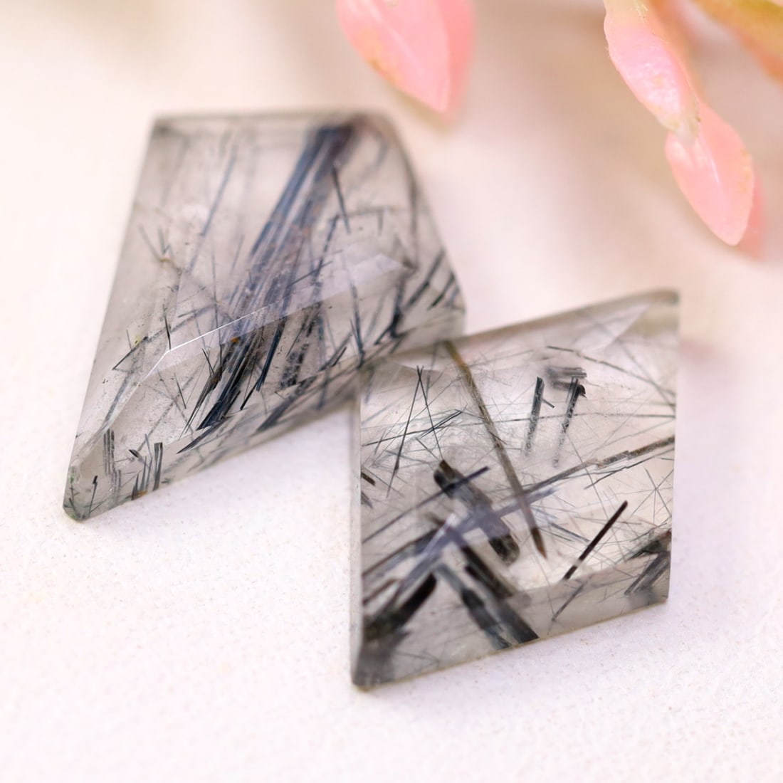 5.47Ct Natural 2 Pieces Black Rutiled Quartz OT5707: Ksmith Jewels Global Welcome to our auction house, today auction brought to you by Ksmith Jewels Global based in Penang, Malaysia specialize in all kinds of opal and color gemstone both in manufacturi