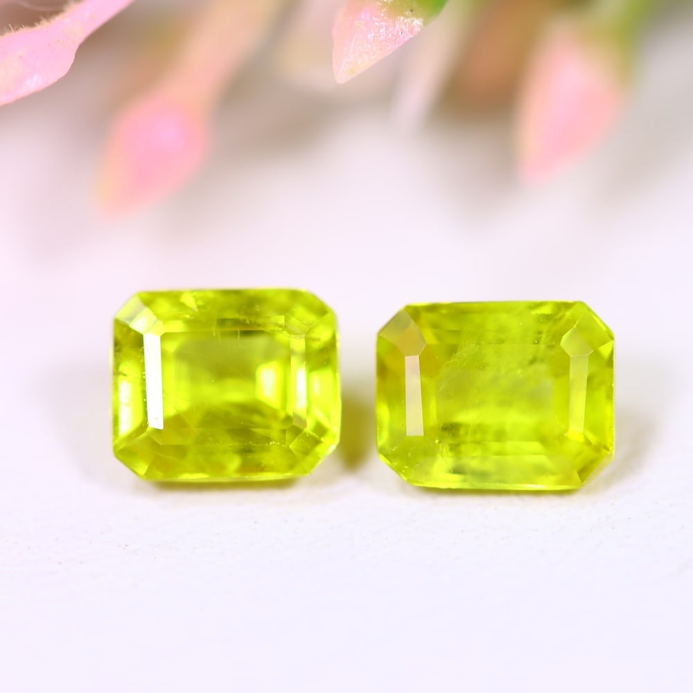 2.10Ct Yellow Sapphire Pair - Polished Faceted - Rectangle Faceted: Ksmith Jewels Global Welcome to our auction house, today auction brought to you by Ksmith Jewels Global based in Penang, Malaysia specialize in all kinds of opal and color gemstone both in manufacturi