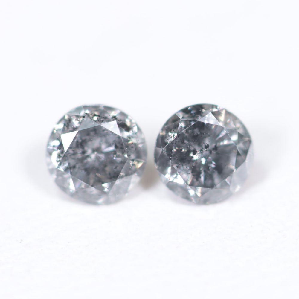 0.44Ct Salt and Pepper Diamond Pair - Polished Faceted: Ksmith Jewels Global Welcome to our auction house, today auction brought to you by Ksmith Jewels Global based in Penang, Malaysia specialize in all kinds of opal and color gemstone both in manufacturi