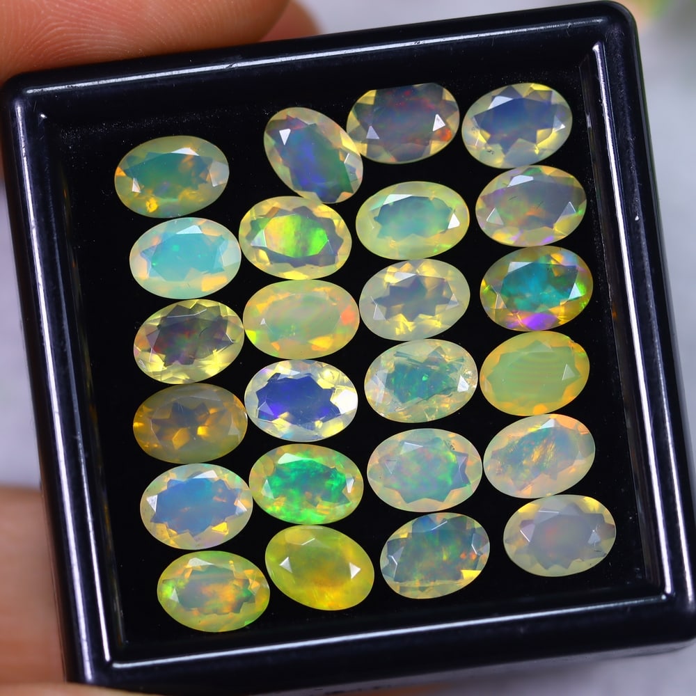 11.30Ct Welo Opal Polished Set - Ethiopian Opal - Oval Faceted: Ksmith Jewels Global Welcome to our auction house, today auction brought to you by Ksmith Jewels Global based in Penang, Malaysia specialize in all kinds of opal and color gemstone both in manufacturi