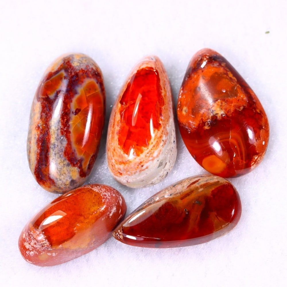 24.43Ct Group of 5 Mexican Fire Opal - Mexican Opal - Cabochon (1 of 3)
