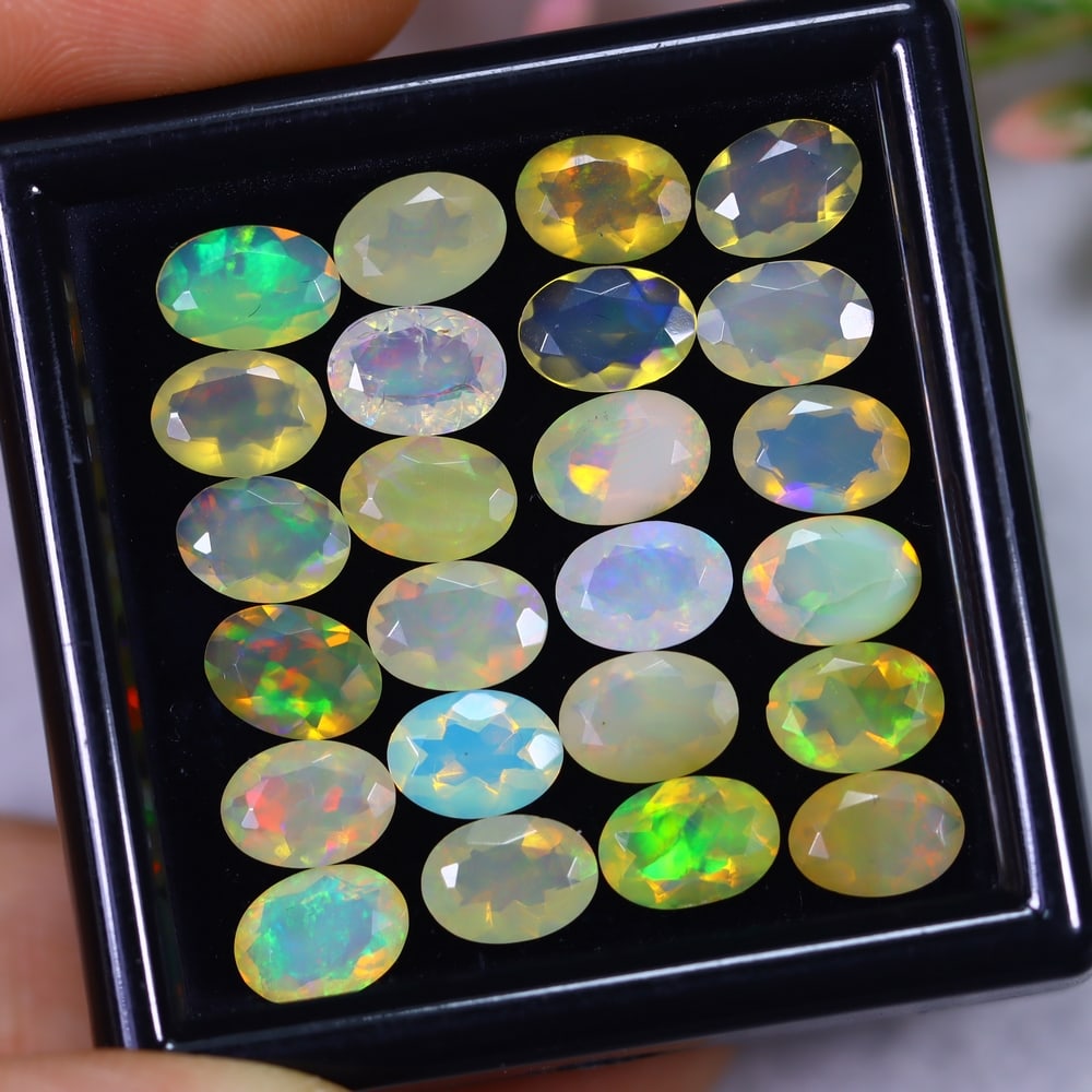 11.17Ct Welo Opal Polished Set - Ethiopian Opal - Oval Faceted: Ksmith Jewels Global Welcome to our auction house, today auction brought to you by Ksmith Jewels Global based in Penang, Malaysia specialize in all kinds of opal and color gemstone both in manufacturi