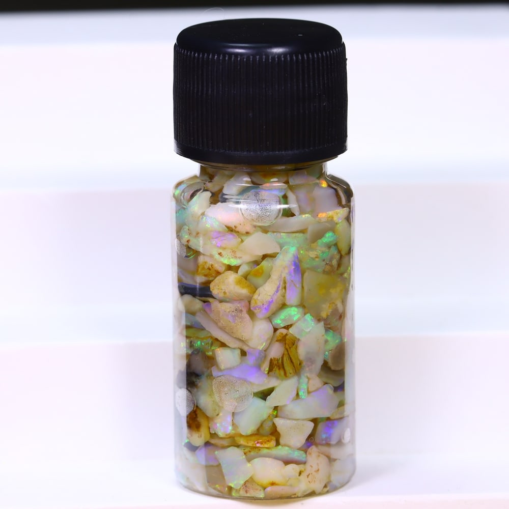 Australian Lightning Ridge Crystal Black Opal Rough Chip Jar (Good For Display) (1 of 3)