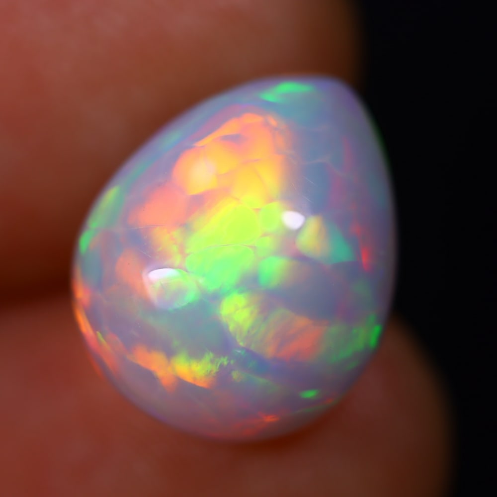 4.89Ct Welo Opal Polished - Ethiopian Opal - Pear Cabochon: Ksmith Jewels Global Welcome to our auction house, today auction brought to you by Ksmith Jewels Global based in Penang, Malaysia specialize in all kinds of opal and color gemstone both in manufacturi