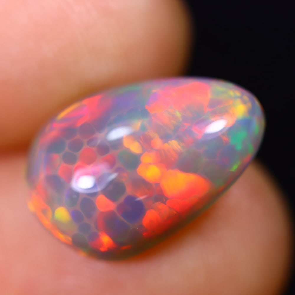 5.07Ct Welo Opal Polished - Ethiopian Opal - Pear Cabochon: Ksmith Jewels Global Welcome to our auction house, today auction brought to you by Ksmith Jewels Global based in Penang, Malaysia specialize in all kinds of opal and color gemstone both in manufacturi