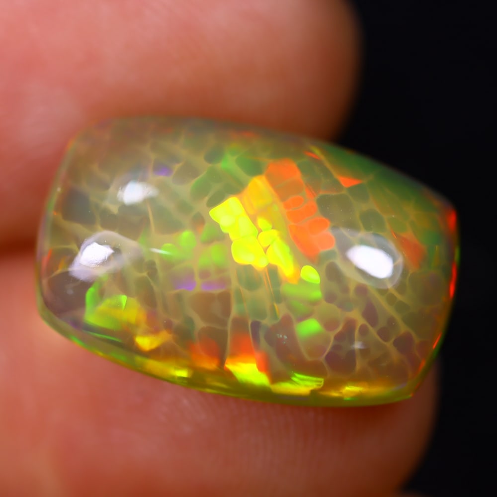 7.91Ct Welo Opal Polished - Ethiopian Opal - Rectangle Cabochon: Ksmith Jewels Global Welcome to our auction house, today auction brought to you by Ksmith Jewels Global based in Penang, Malaysia specialize in all kinds of opal and color gemstone both in manufacturi