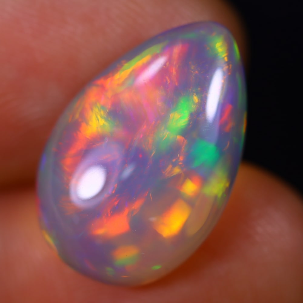 6.24Ct Welo Opal Polished - Ethiopian Opal - Pear Cabochon: Ksmith Jewels Global Welcome to our auction house, today auction brought to you by Ksmith Jewels Global based in Penang, Malaysia specialize in all kinds of opal and color gemstone both in manufacturi