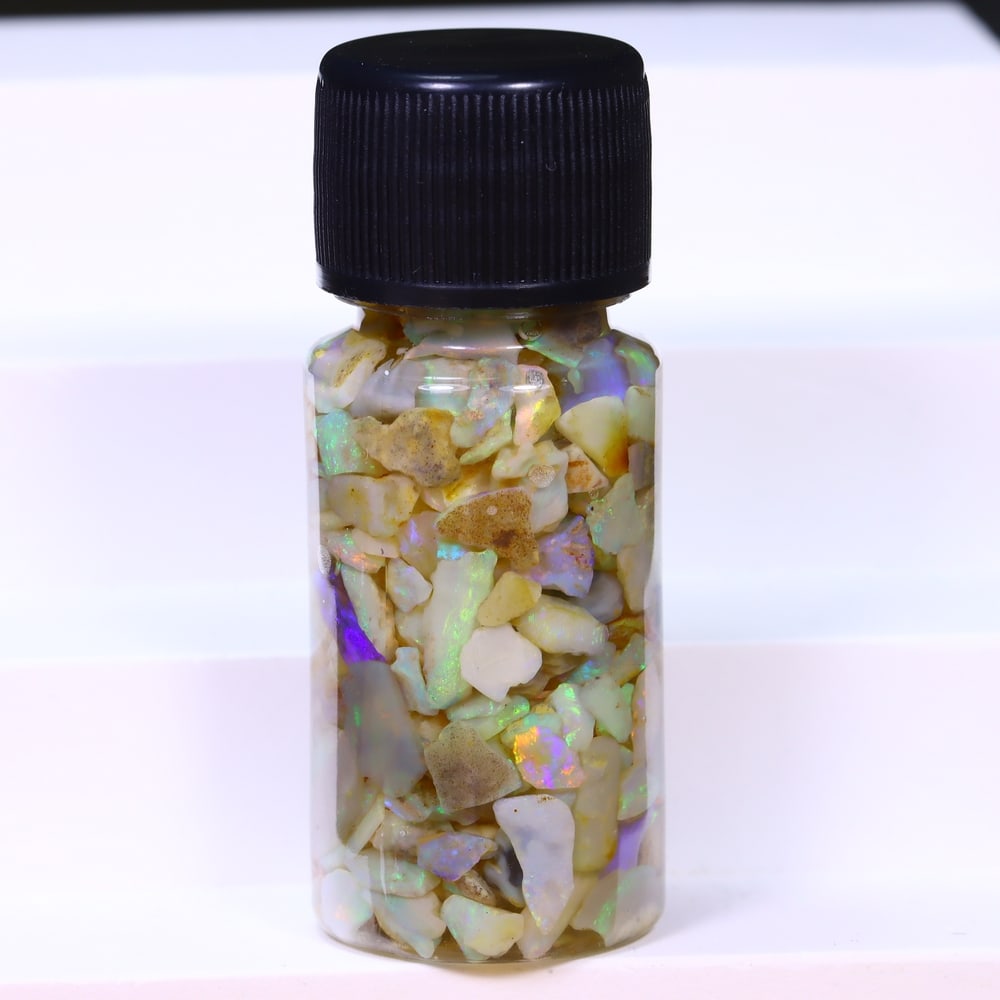 Australian Lightning Ridge Crystal Black Opal Rough Chip Jar (Good For Display) (1 of 3)