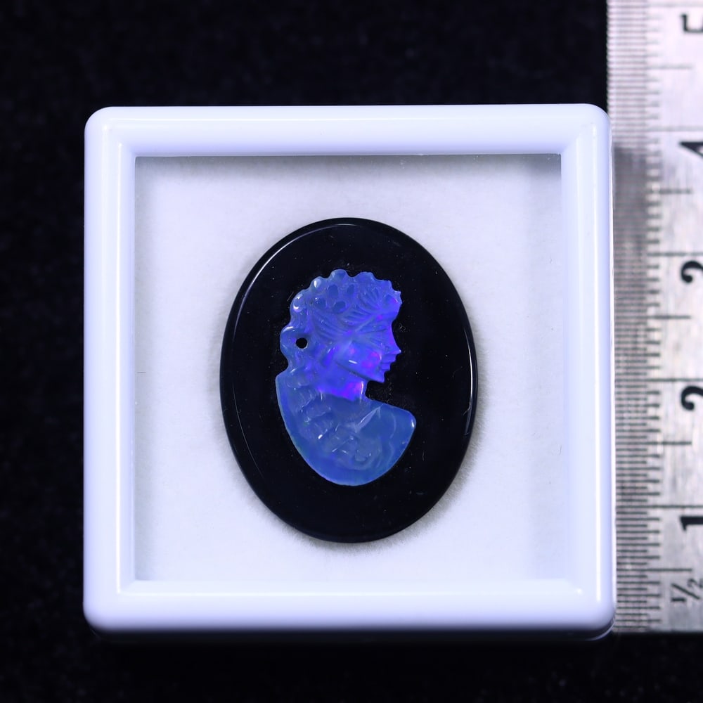 Natural Lightning Ridge Opal Craving on Black Onyx (1 of 2)