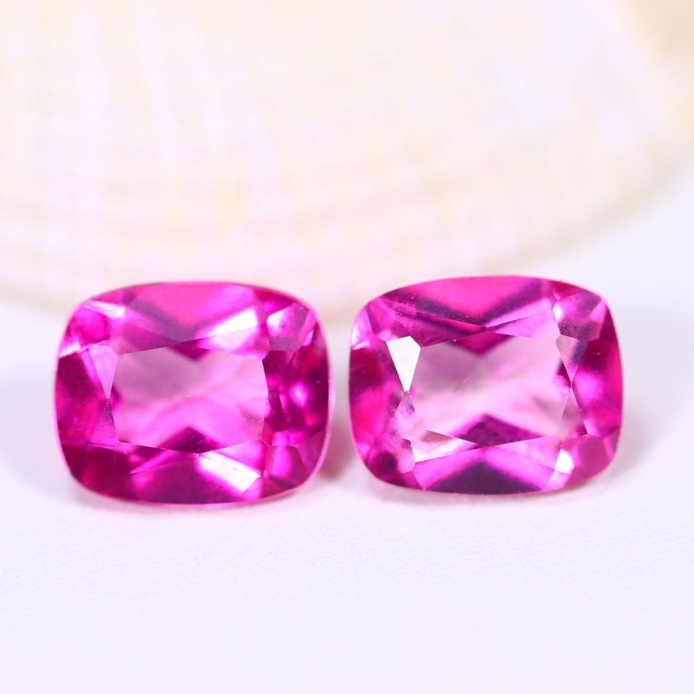 7.36Ct Pink Topaz Pair - Polished Faceted - Rectangle Faceted: Ksmith Jewels Global Welcome to our auction house, today auction brought to you by Ksmith Jewels Global based in Penang, Malaysia specialize in all kinds of opal and color gemstone both in manufacturi