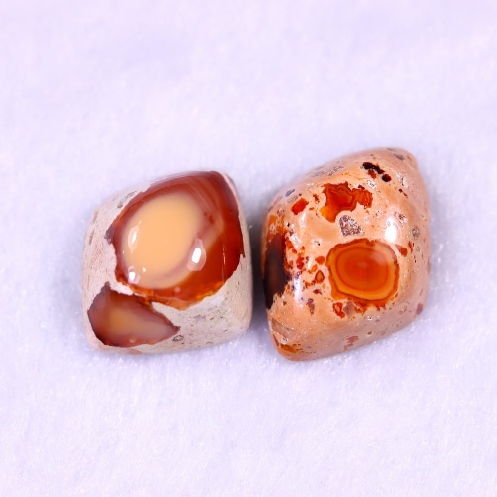 14.79Ct Group of 2 Mexican Fire Opal - Mexican Opal - Cabochon: Ksmith Jewels Global Welcome to our auction house, today auction brought to you by Ksmith Jewels Global based in Penang, Malaysia specialize in all kinds of opal and color gemstone both in manufacturi