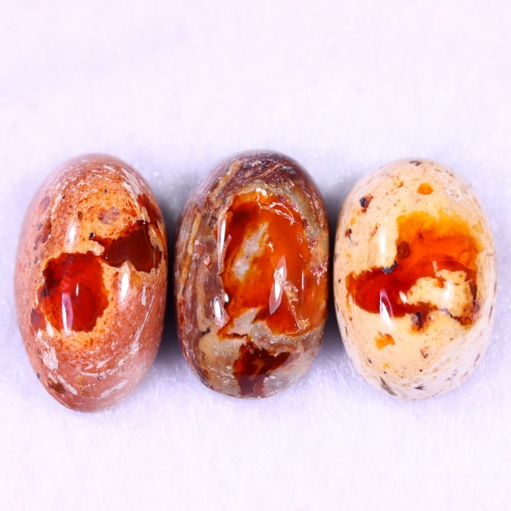 29.36Ct Group of 3 Mexican Fire Opal - Mexican Opal - Cabochon (1 of 2)