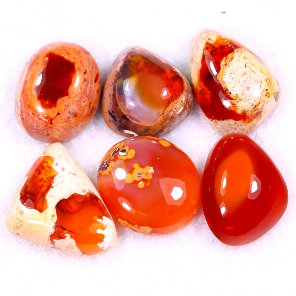 23.18Ct Group of 6 Mexican Fire Opal - Mexican Opal - Cabochon: Ksmith Jewels Global Welcome to our auction house, today auction brought to you by Ksmith Jewels Global based in Penang, Malaysia specialize in all kinds of opal and color gemstone both in manufacturi