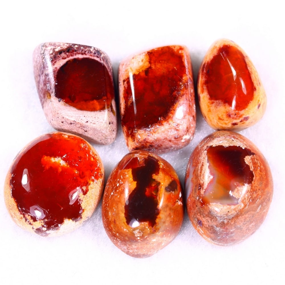 40.74Ct Group of 6 Mexican Fire Opal - Mexican Opal - Cabochon (1 of 3)