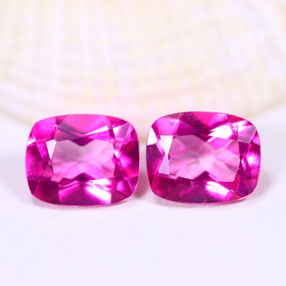 7.26Ct Pink Topaz Pair - Polished Faceted - Rectangle Faceted: Ksmith Jewels Global Welcome to our auction house, today auction brought to you by Ksmith Jewels Global based in Penang, Malaysia specialize in all kinds of opal and color gemstone both in manufacturi