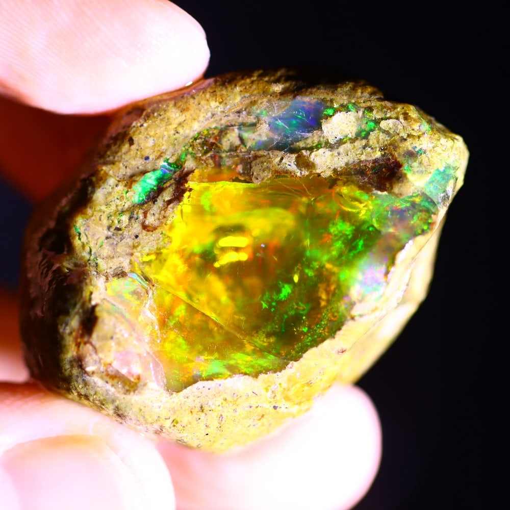75Ct Crystal Opal Specimen - Ethiopian Opal - Crystal Raw Rough (1 of 8)