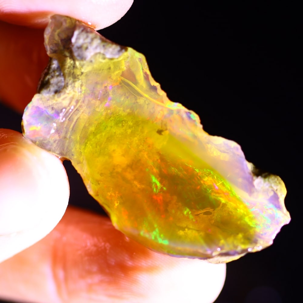 40Ct Crystal Opal Specimen - Ethiopian Opal - Crystal Raw Rough (1 of 6)