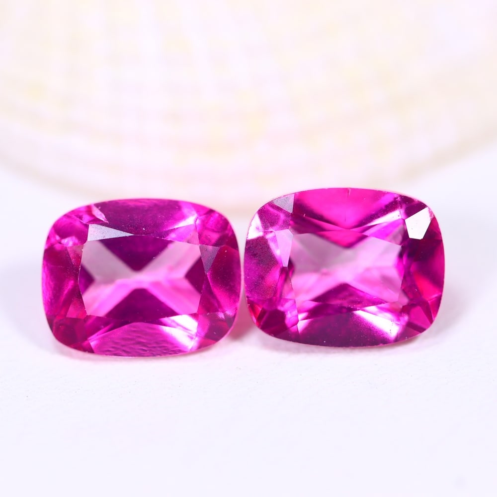 7.47Ct Pink Topaz Pair - Polished Faceted - Rectangle Faceted: Ksmith Jewels Global Welcome to our auction house, today auction brought to you by Ksmith Jewels Global based in Penang, Malaysia specialize in all kinds of opal and color gemstone both in manufacturi