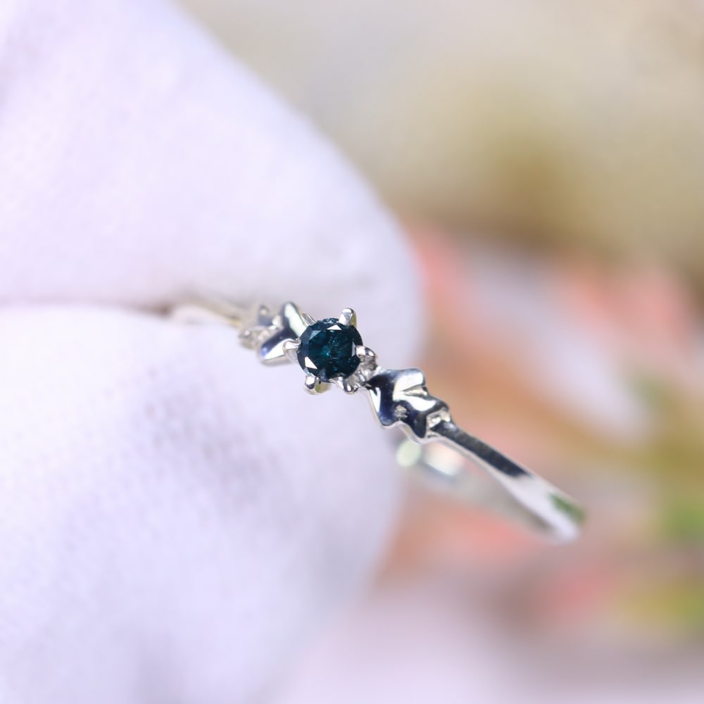 0.64g Natural Diamond Sterling Silver 925 Ring - Size US 6 - Total Diamond 0.07ct (1 of 2)