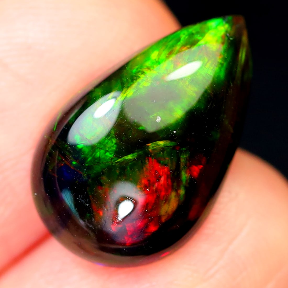3.04Ct Natural Ethiopian Welo Smoked Opal - Ethiopian Opal - Pear Cabochon (DOB2437): Ksmith Jewels Global Welcome to our auction house, today auction brought to you by Ksmith Jewels Global based in Penang, Malaysia specialize in all kinds of opal and color gemstone both in manufacturi