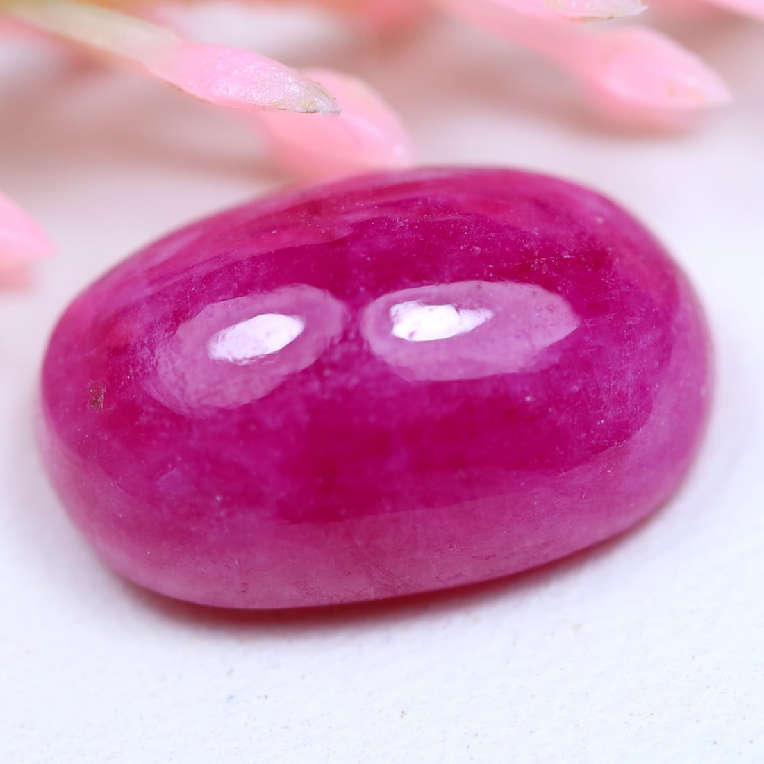 11.41 CTS Natural Heated Pink Ruby Madagascar Oval Cabochon (OT7005) (1 of 2)