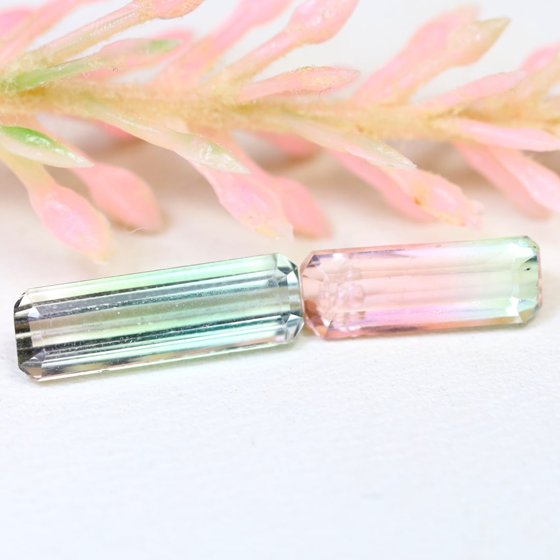 2.52Ct Group of Natural Bi-Color Afghanistan Tourmaline Pair - Afghanistan Gemstone (1 of 2)