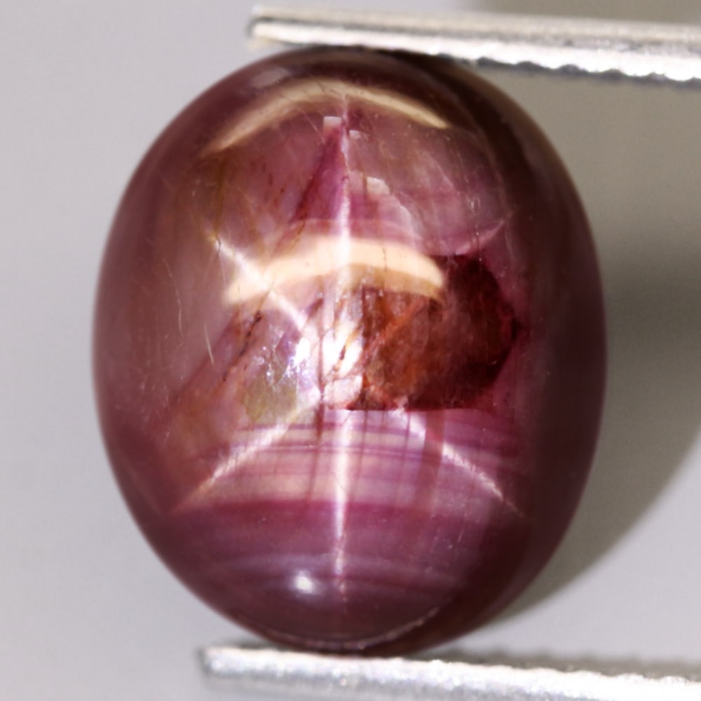 Star Ruby 8.10Ct Natural Unheated Purplish Red 6 Rays Star Ruby (OT7063) (1 of 2)
