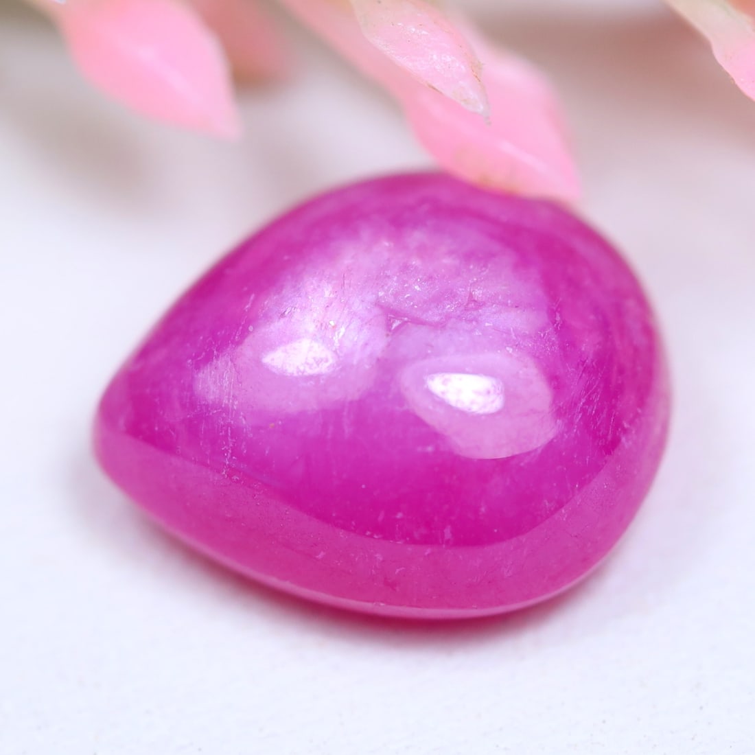 8.70 CTS Natural Heated Pink Ruby Madagascar Pear Cabochon (OT7030): Ksmith Jewels Global Welcome to our auction house, today auction brought to you by Ksmith Jewels Global based in Penang, Malaysia specialize in all kinds of opal and color gemstone both in manufacturi