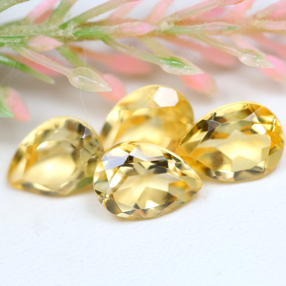 8.22Ct Natural Citrine Faceted Pear Cut Gemstone Lot (1 of 2)