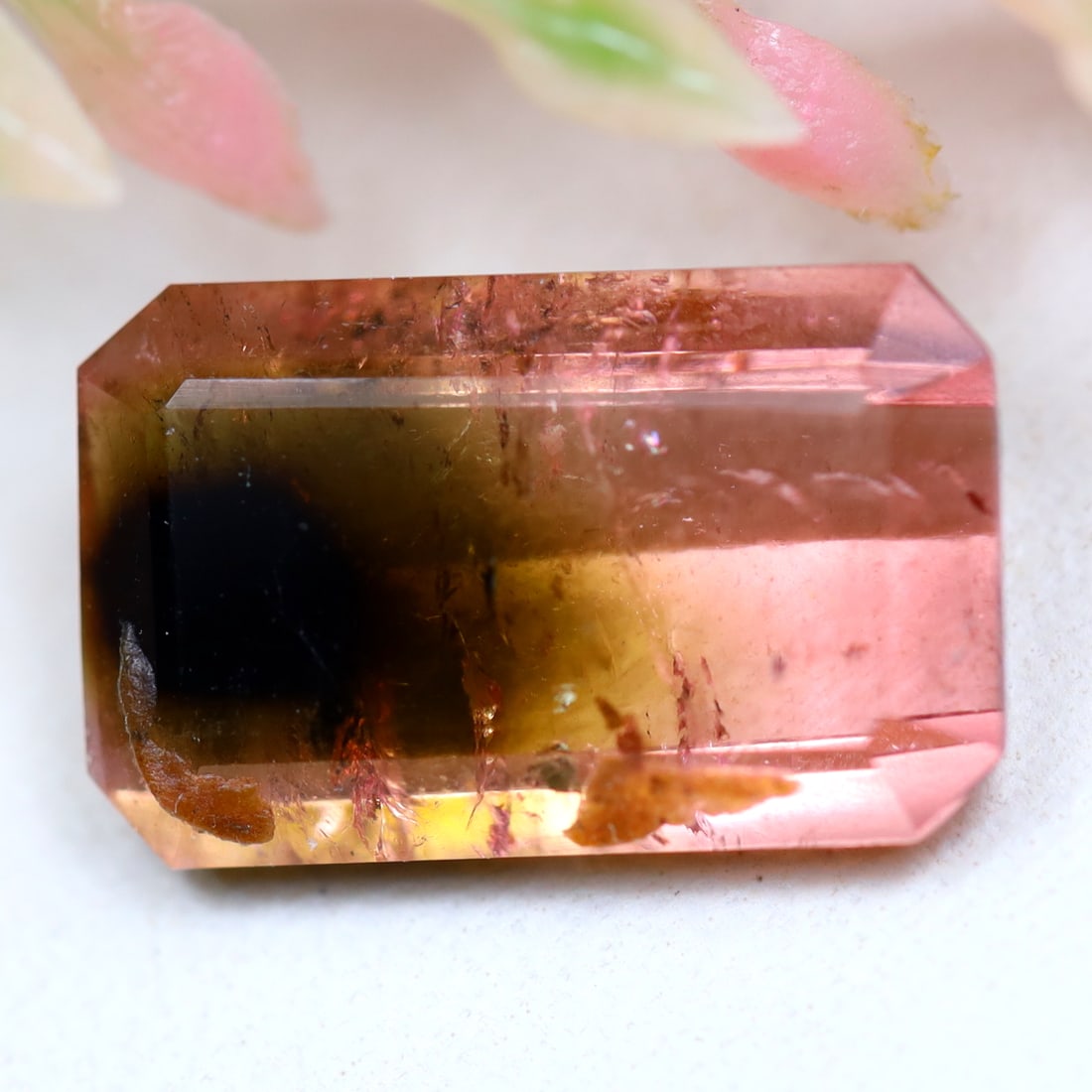 Tourmaline 3.35Ct Emerald Cut Natural Bi-Color Afghanistan Tourmaline (1 of 2)