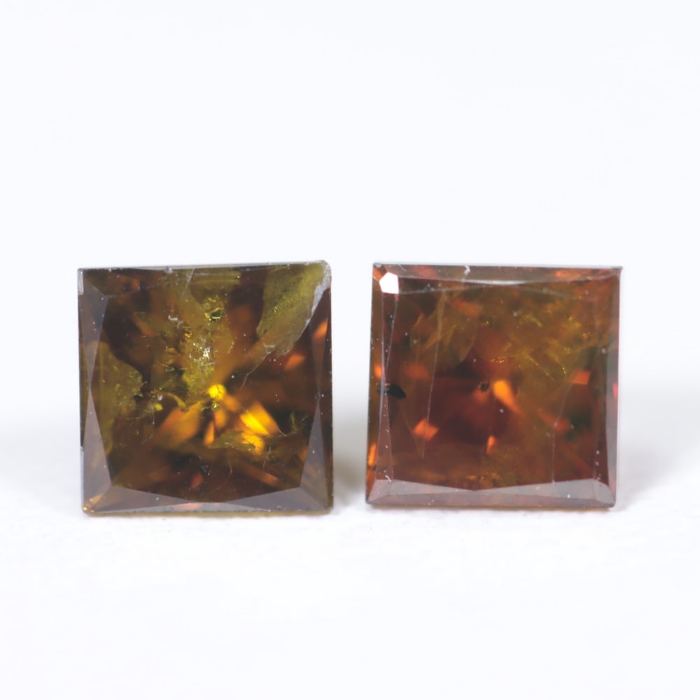 1.13Ct Unheated Diamond Pair - Polished Faceted (1 of 2)
